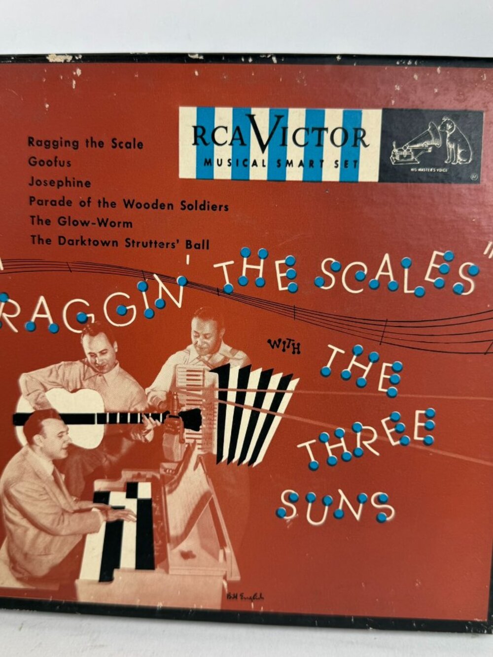 Vintage The Three Suns Raggin' The Scales 45 RPM 3-Record Box Set RCA Victor WP